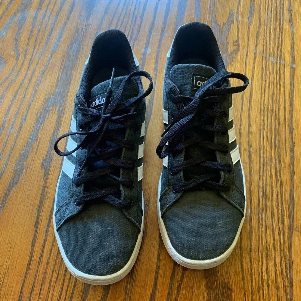 Adidas Neo Daily 2.0 Canvas Sneakers Black White Mens 4.5